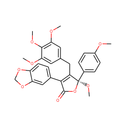 COc1ccc([C@@]2(OC)OC(=O)C(c3ccc4c(c3)OCO4)=C2Cc2cc(OC)c(OC)c(OC)c2)cc1 ZINC000013761557