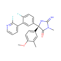 COc1ccc([C@@]2(c3ccc(F)c(-c4cccnc4F)c3)NC(=N)N(C)C2=O)cc1C ZINC000045253647