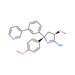 COc1ccc([C@@]2(c3cccc(-c4cccnc4)c3)C[C@@H](OC)C(N)=N2)cc1 ZINC000095921320