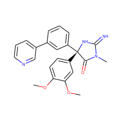 COc1ccc([C@@]2(c3cccc(-c4cccnc4)c3)NC(=N)N(C)C2=O)cc1OC ZINC000035878766