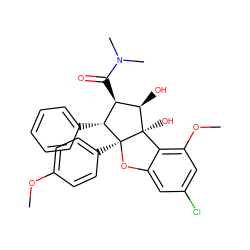 COc1ccc([C@@]23Oc4cc(Cl)cc(OC)c4[C@]2(O)[C@H](O)[C@H](C(=O)N(C)C)[C@H]3c2ccccc2)cc1 ZINC000095557348
