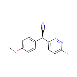 COc1ccc([C@@H](C#N)c2ccc(Cl)nn2)cc1 ZINC000000169375