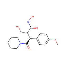 COc1ccc([C@@H](C(=O)N2CCCCC2)[C@H](CO)C(=O)NO)cc1 ZINC000034269595