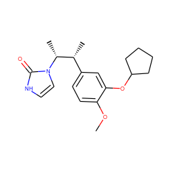 COc1ccc([C@@H](C)[C@@H](C)n2cc[nH]c2=O)cc1OC1CCCC1 ZINC000013438866