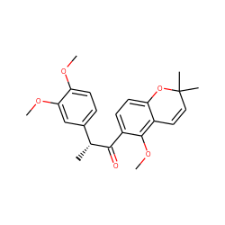 COc1ccc([C@@H](C)C(=O)c2ccc3c(c2OC)C=CC(C)(C)O3)cc1OC ZINC000095571645