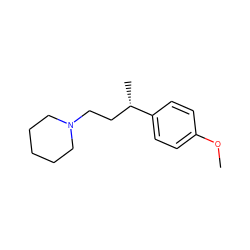 COc1ccc([C@@H](C)CCN2CCCCC2)cc1 ZINC001772600571