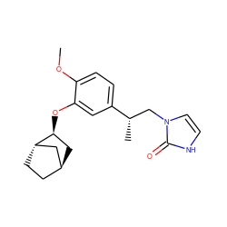 COc1ccc([C@@H](C)Cn2cc[nH]c2=O)cc1O[C@H]1C[C@H]2CC[C@H]1C2 ZINC000253682225