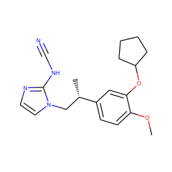 COc1ccc([C@@H](C)Cn2ccnc2NC#N)cc1OC1CCCC1 ZINC000013438965