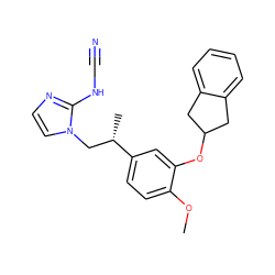 COc1ccc([C@@H](C)Cn2ccnc2NC#N)cc1OC1Cc2ccccc2C1 ZINC000013438984