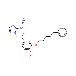COc1ccc([C@@H](C)Cn2ccnc2NC#N)cc1OCCCCCc1ccccc1 ZINC000013438996