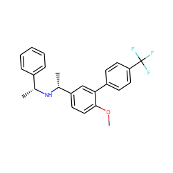 COc1ccc([C@@H](C)N[C@H](C)c2ccccc2)cc1-c1ccc(C(F)(F)F)cc1 ZINC000058583968