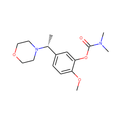COc1ccc([C@@H](C)N2CCOCC2)cc1OC(=O)N(C)C ZINC000299832963