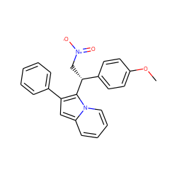 COc1ccc([C@@H](C[N+](=O)[O-])c2c(-c3ccccc3)cc3ccccn23)cc1 ZINC000003205180