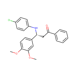 COc1ccc([C@@H](CC(=O)c2ccccc2)Nc2ccc(Cl)cc2)cc1OC ZINC000000711097