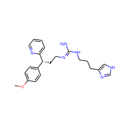 COc1ccc([C@@H](CC/N=C(\N)NCCCc2c[nH]cn2)c2ccccn2)cc1 ZINC000013816173