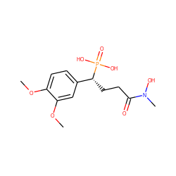 COc1ccc([C@@H](CCC(=O)N(C)O)P(=O)(O)O)cc1OC ZINC000299836270