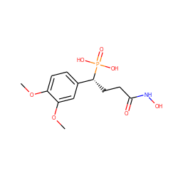 COc1ccc([C@@H](CCC(=O)NO)P(=O)(O)O)cc1OC ZINC000299835080