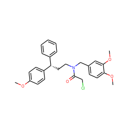 COc1ccc([C@@H](CCN(Cc2ccc(OC)c(OC)c2)C(=O)CCl)c2ccccc2)cc1 ZINC000001296626