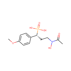 COc1ccc([C@@H](CCN(O)C(C)=O)P(=O)(O)O)cc1 ZINC000028572446