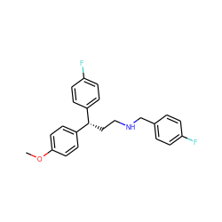 COc1ccc([C@@H](CCNCc2ccc(F)cc2)c2ccc(F)cc2)cc1 ZINC000005518083