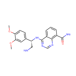 COc1ccc([C@@H](CN)Nc2ncnc3c(C(N)=O)cccc23)cc1OC ZINC000114348577