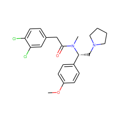 COc1ccc([C@@H](CN2CCCC2)N(C)C(=O)Cc2ccc(Cl)c(Cl)c2)cc1 ZINC000013446420