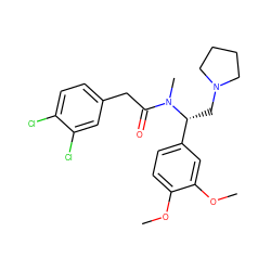 COc1ccc([C@@H](CN2CCCC2)N(C)C(=O)Cc2ccc(Cl)c(Cl)c2)cc1OC ZINC000000599447