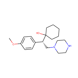 COc1ccc([C@@H](CN2CCNCC2)C2(O)CCCCC2)cc1 ZINC000040894857