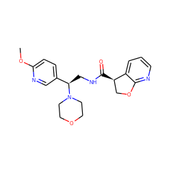 COc1ccc([C@@H](CNC(=O)[C@@H]2COc3ncccc32)N2CCOCC2)cn1 ZINC000205625793