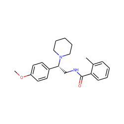 COc1ccc([C@@H](CNC(=O)c2ccccc2C)N2CCCCC2)cc1 ZINC000027667724