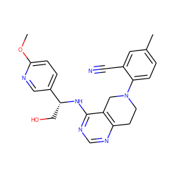 COc1ccc([C@@H](CO)Nc2ncnc3c2CN(c2ccc(C)cc2C#N)CC3)cn1 ZINC000043200543