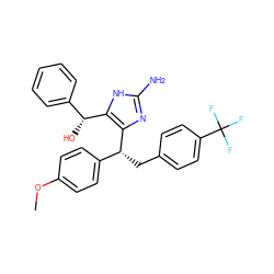 COc1ccc([C@@H](Cc2ccc(C(F)(F)F)cc2)c2nc(N)[nH]c2[C@H](O)c2ccccc2)cc1 ZINC000096168408