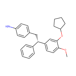 COc1ccc([C@@H](Cc2ccc(N)cc2)c2ccccc2)cc1OC1CCCC1 ZINC000013441970