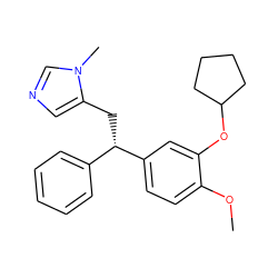 COc1ccc([C@@H](Cc2cncn2C)c2ccccc2)cc1OC1CCCC1 ZINC000013441962
