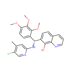 COc1ccc([C@@H](Nc2cc(C)c(Cl)cn2)c2ccc3cccnc3c2O)c(OC)c1OC ZINC000203771139