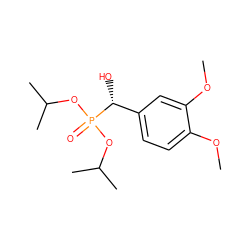 COc1ccc([C@@H](O)P(=O)(OC(C)C)OC(C)C)cc1OC ZINC000002287208
