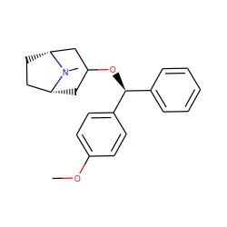 COc1ccc([C@@H](OC2C[C@@H]3CC[C@H](C2)N3C)c2ccccc2)cc1 ZINC000013737812