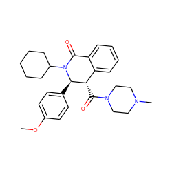 COc1ccc([C@@H]2[C@@H](C(=O)N3CCN(C)CC3)c3ccccc3C(=O)N2C2CCCCC2)cc1 ZINC000020104080