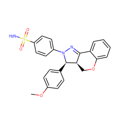 COc1ccc([C@@H]2[C@@H]3COc4ccccc4C3=NN2c2ccc(S(N)(=O)=O)cc2)cc1 ZINC000299869877