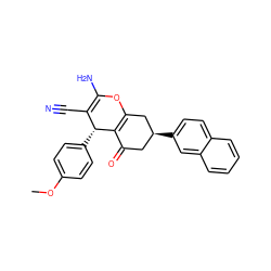 COc1ccc([C@@H]2C(C#N)=C(N)OC3=C2C(=O)C[C@H](c2ccc4ccccc4c2)C3)cc1 ZINC000064549171