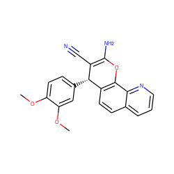 COc1ccc([C@@H]2C(C#N)=C(N)Oc3c2ccc2cccnc32)cc1OC ZINC000000873344