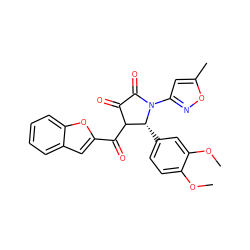 COc1ccc([C@@H]2C(C(=O)c3cc4ccccc4o3)C(=O)C(=O)N2c2cc(C)on2)cc1OC ZINC000009461297