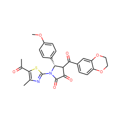 COc1ccc([C@@H]2C(C(=O)c3ccc4c(c3)OCCO4)C(=O)C(=O)N2c2nc(C)c(C(C)=O)s2)cc1 ZINC000009375044