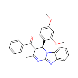 COc1ccc([C@@H]2C(C(=O)c3ccccc3)C(C)=Nc3nc4ccccc4n32)c(OC)c1 ZINC000102741332