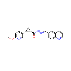 COc1ccc([C@@H]2C[C@H]2C(=O)N/N=C/c2cc(C)c3ncccc3c2)cn1 ZINC000115597910