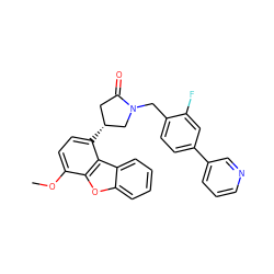 COc1ccc([C@@H]2CC(=O)N(Cc3ccc(-c4cccnc4)cc3F)C2)c2c1oc1ccccc12 ZINC000072317641