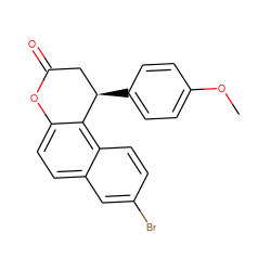 COc1ccc([C@@H]2CC(=O)Oc3ccc4cc(Br)ccc4c32)cc1 ZINC000029136230