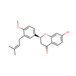 COc1ccc([C@@H]2CC(=O)c3ccc(O)cc3O2)cc1CC=C(C)C ZINC000028653739