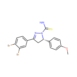 COc1ccc([C@@H]2CC(c3ccc(Br)c(Br)c3)=NN2C(N)=S)cc1 ZINC000053243200