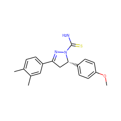 COc1ccc([C@@H]2CC(c3ccc(C)c(C)c3)=NN2C(N)=S)cc1 ZINC000053314882